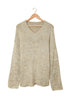 V Neck Drop Shoulder Knitted Sweater